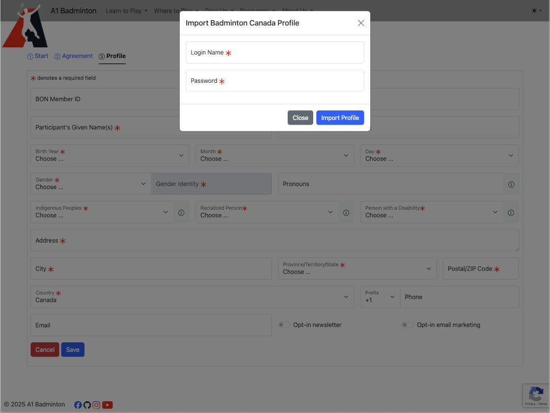 Import Profile