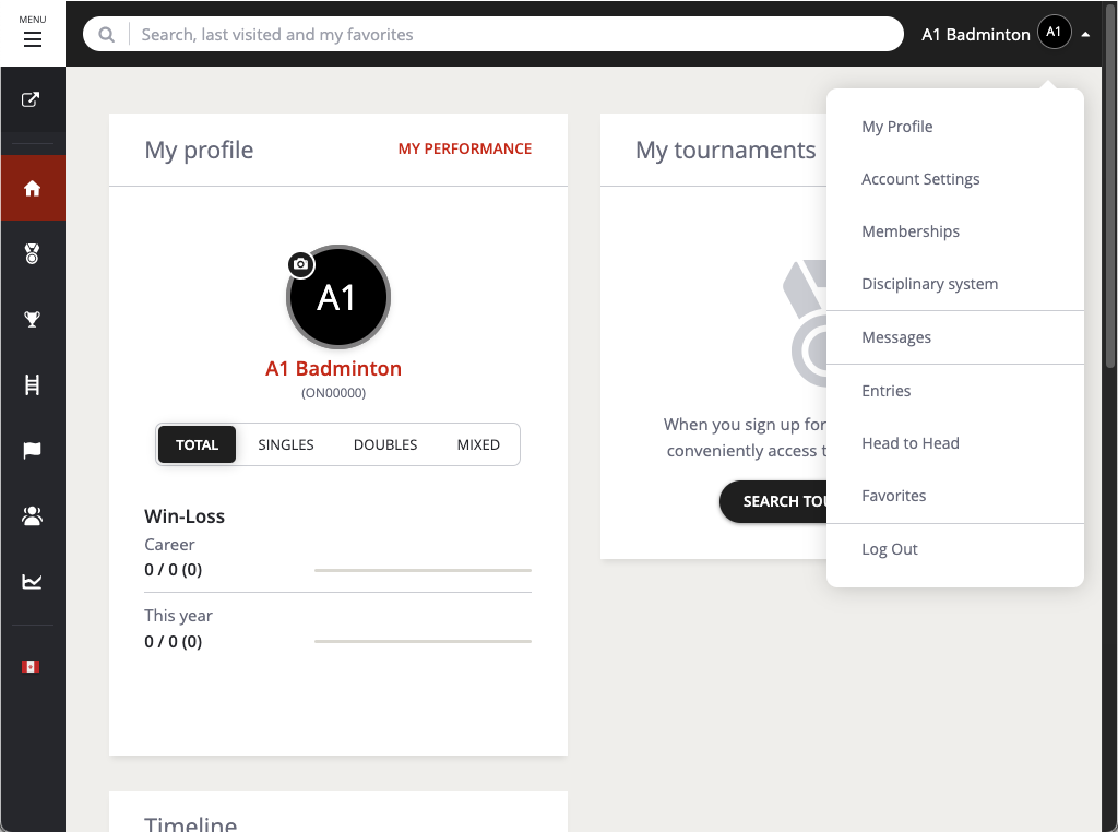 Profile Menu